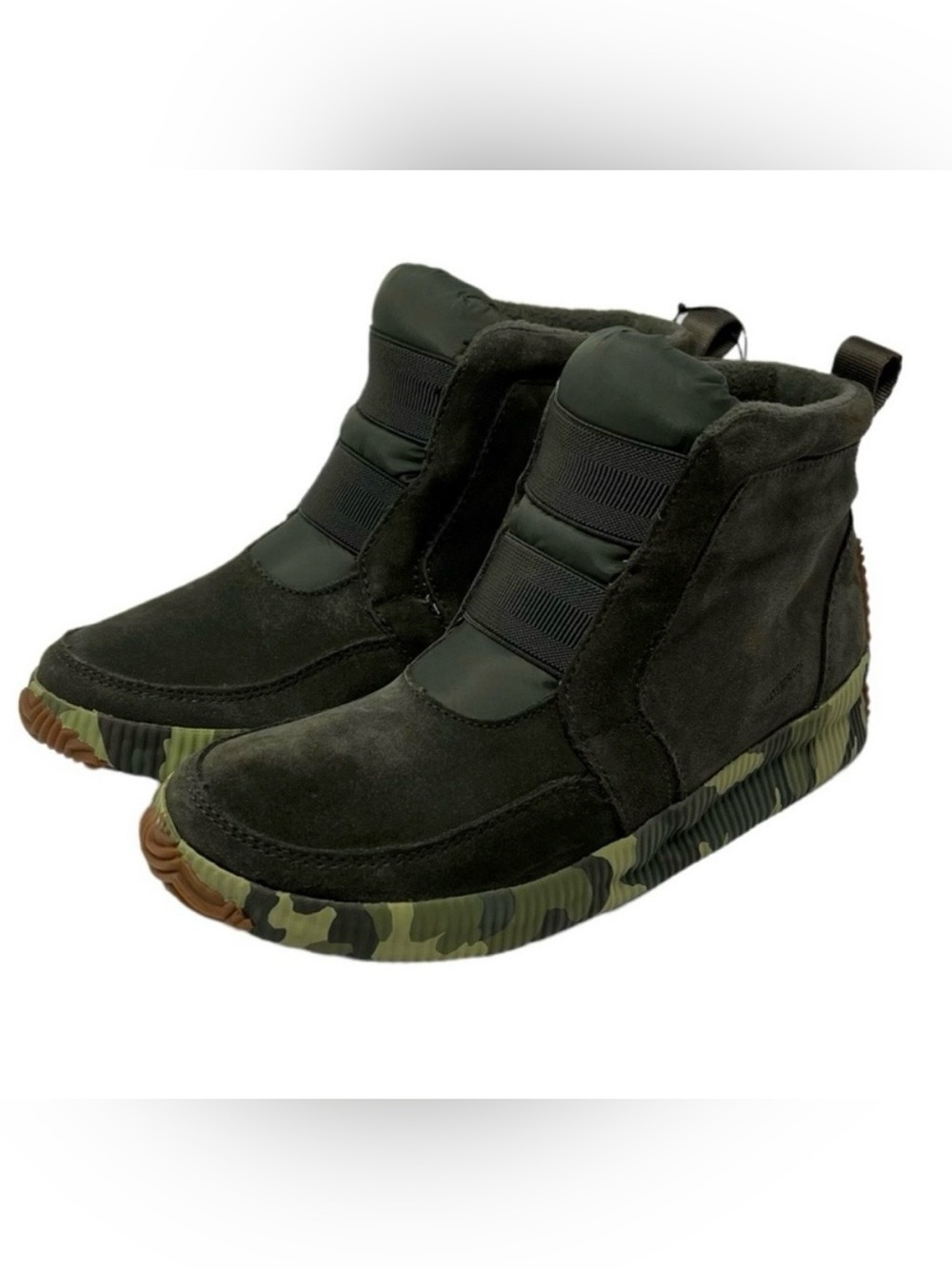 Sorel Out N About Plus Mid Alpine Tundra Green Camo Booties